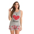 thumbnail image 1 of Just Love Women Sleepwear Short Sets Woman Pajamas 6901-A-2X (Grey - I Love Jesus, Medium), 1 of 3