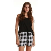 JUST LOVE Women Sleepwear Short Sets Woman Pajamas 6901-A-2X (Buffalo Plaid - Black White, Medium)