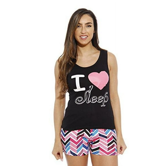 Just Love Women Sleepwear / Short Sets / Woman Pajamas (I Love Sleep Black New, Small)