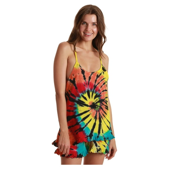 Just Love Women Sleepwear / Short Sets / Woman Pajamas (Tie Dye Multi Rainbow, Large)