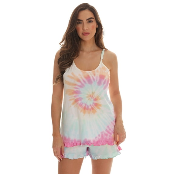 Just Love Women Sleepwear / Short Sets / Woman Pajamas (Tie Dye Pastel Swirl, Large)