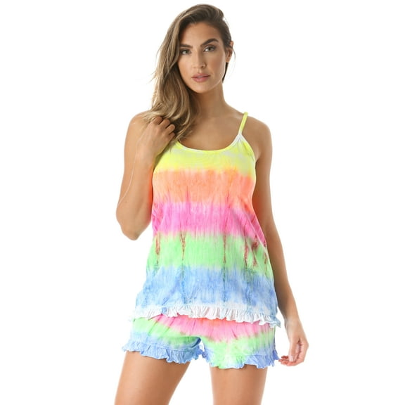 Just Love Women Sleepwear / Short Sets / Woman Pajamas (Tie Dye Rainbow, 3X)