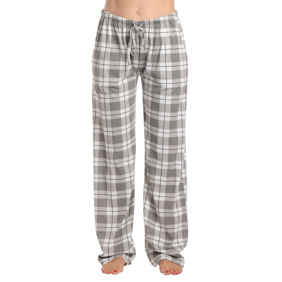 Just Love Women Tie Dye Pajama Pants (Grey Plaid 100% Organic Cotton, 1X)