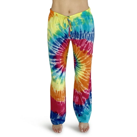 Just Love Women Tie Dye Pajama Pants (Tie Dye Bright Swirl, 1X Plus)