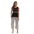 thumbnail image 1 of Just Love Women's 100% Cotton Capri Sets - Comfortable Sleepwear and Pajamas (PJs) (Black - Count Sheep, Small), 1 of 3