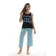 thumbnail image 1 of Just Love Women's 100% Cotton Capri Sets - Comfortable Sleepwear and Pajamas (PJs) (Black - Living The Dream, Large), 1 of 3