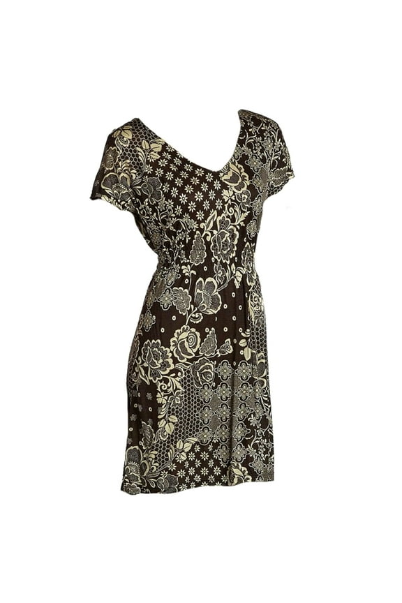Women's Brown Floral Dress (Large)
