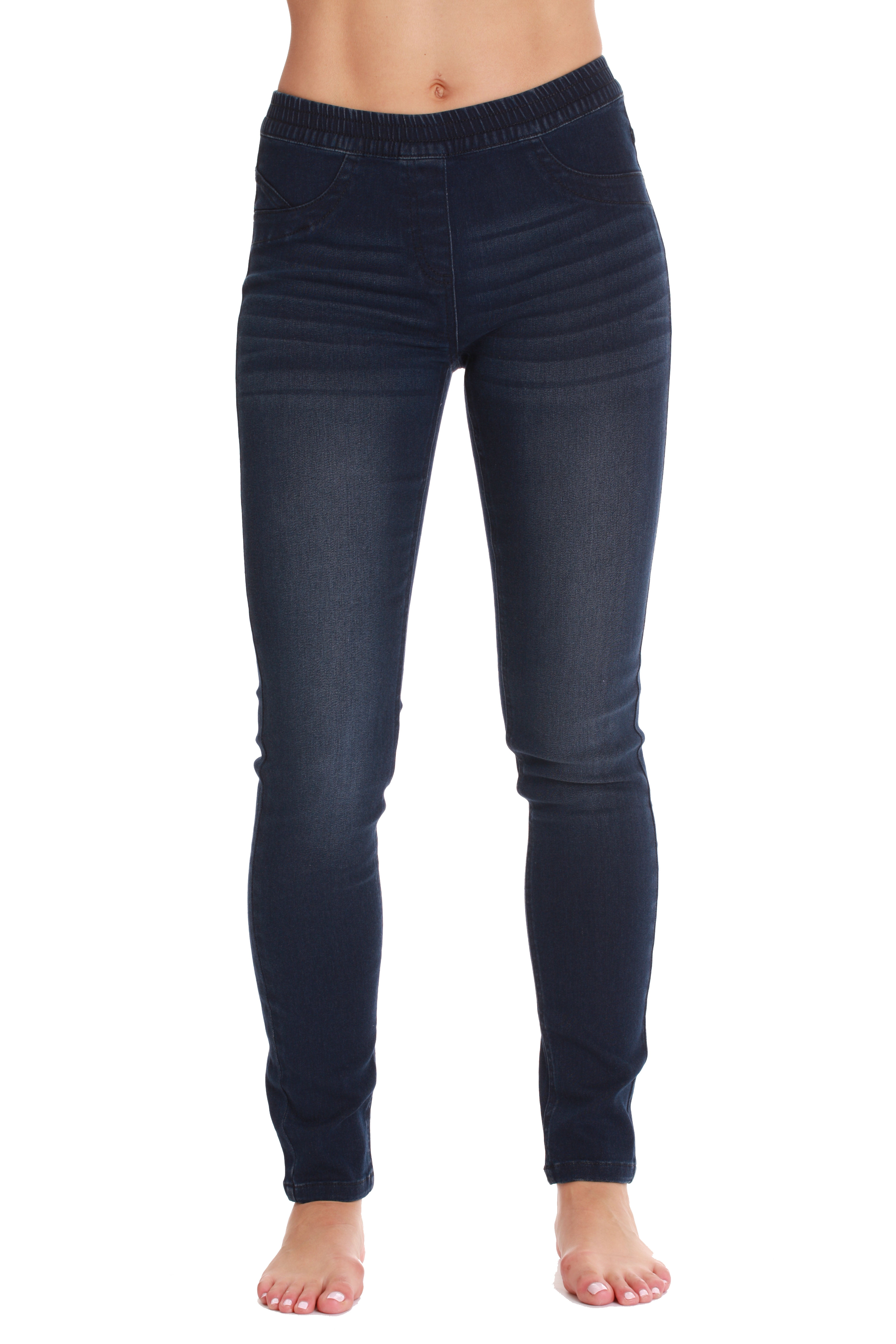 Just Love Women's Denim Jeggings with Pockets - Comfortable Stretch Jeans  Leggings (Dark Denim, X-Large)