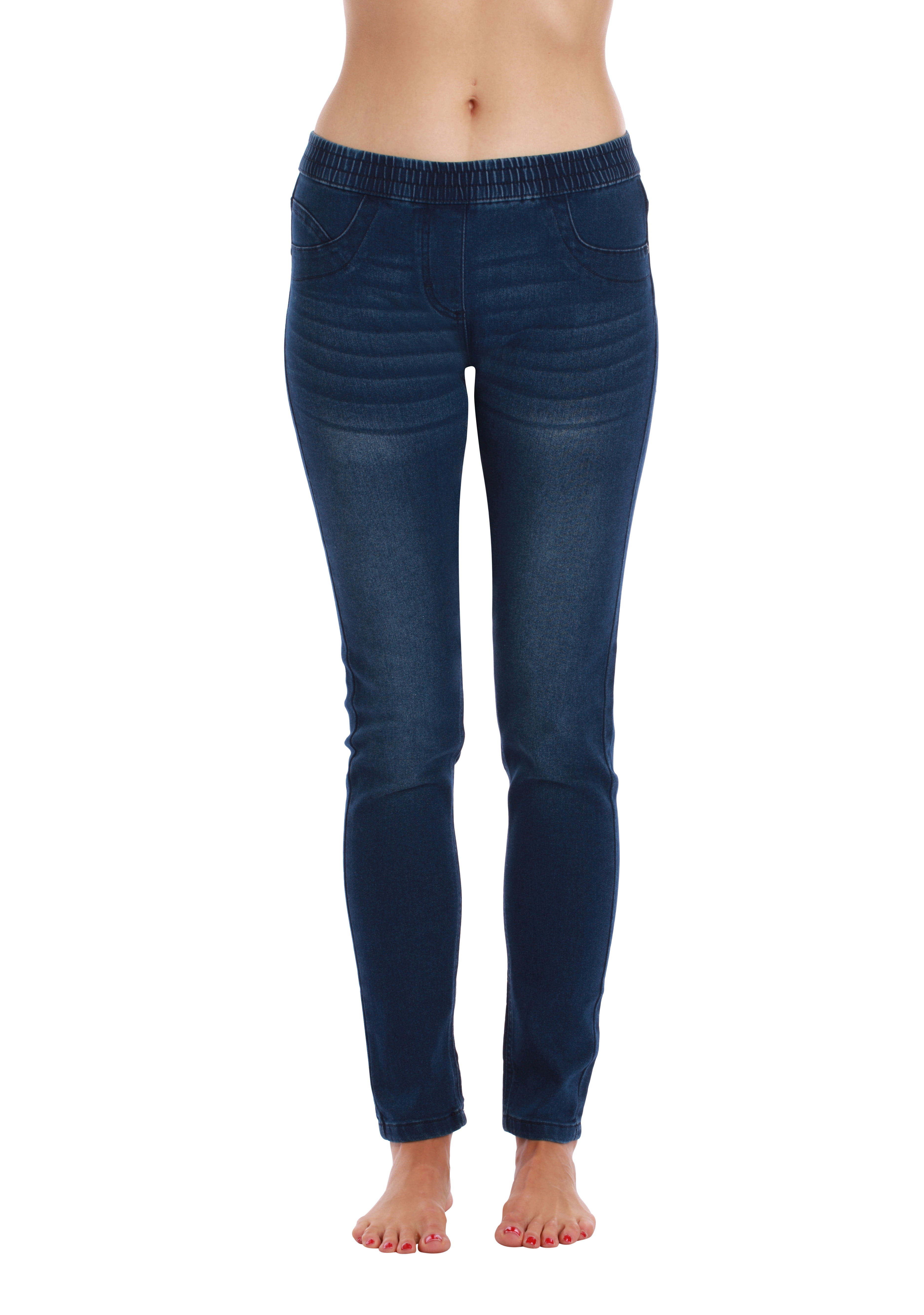 Just Love Women's Denim Jeggings with Pockets - Comfortable Stretch Jeans  Leggings (Denim, Medium) 