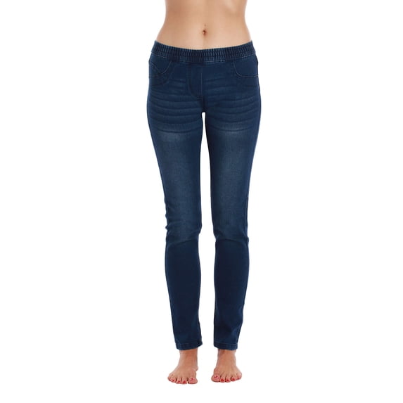Just Love Women's Denim Jeggings with Pockets - Comfortable Stretch Jeans Leggings (Denim, Small)