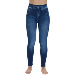 Just Love Women s Elastic Waist Stretchy Cotton Denim Jeggings with Pockets X Large Walmart