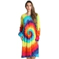 thumbnail image 1 of Just Love Women's Elegant Long Sleeve Nightgown: Comfortable Sleepwear for a Relaxing Night's Rest (Multi - Tie Dye Bright Swirl, 5X), 1 of 1