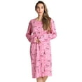 thumbnail image 1 of Just Love Women's Elegant Long Sleeve Nightgown: Comfortable Sleepwear for a Relaxing Night's Rest (Pink - Paris, Large), 1 of 1