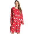 thumbnail image 1 of Just Love Women's Elegant Long Sleeve Nightgown: Comfortable Sleepwear for a Relaxing Night's Rest (Red - Holiday Friends Long Sleeve, Medium), 1 of 1