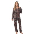 thumbnail image 1 of Just Love Women's Flannel Pajama Set - Cozy Long Sleeve PJ Set for Winter Sleepwear (Black - Sophisticated Flamingo, Small), 1 of 3