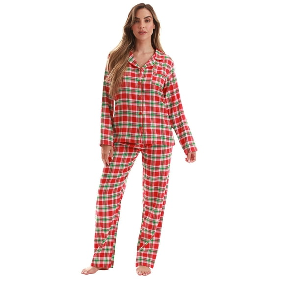 Just Love Womens Cozy Flannel Pajama Set Warm, Long Sleeve Winter Sleepwear