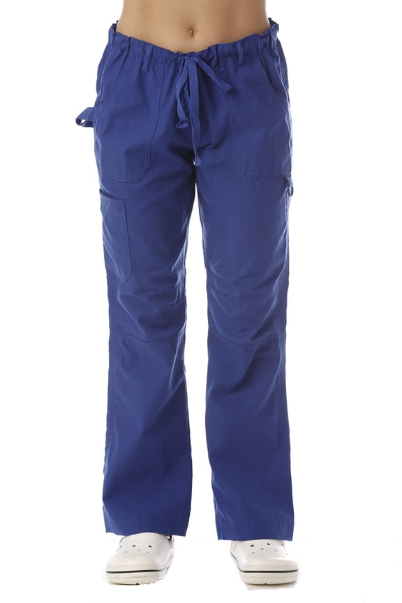 Women's Jogger Scrub Pants Slim Fit, Durable Medical Uniform for Nurses (Galaxy Blue Utility, Small)