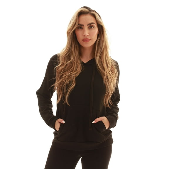 Just Love Women's Loop Terry Tie Dye Hoodie (Black, Small)