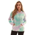 thumbnail image 1 of Just Love Women's Loop Terry Tie Dye Hoodie (Tie Dye Aqua Lilac White, Medium), 1 of 4