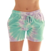 【新品】Tie-Dye Pattern Zip Shorts white XL Tie-Dye Pattern: Fourth Of July Overall Shorts Red, White