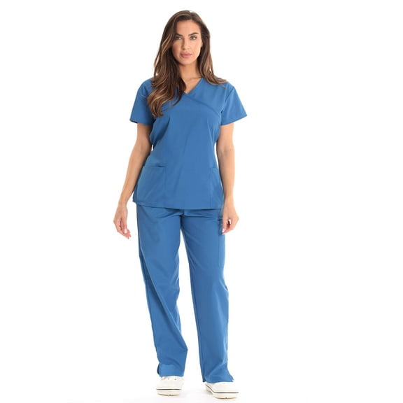 Just Love Women's Scrub Sets Medical Scrubs (Mock Wrap) - Comfortable and Professional Uniform in