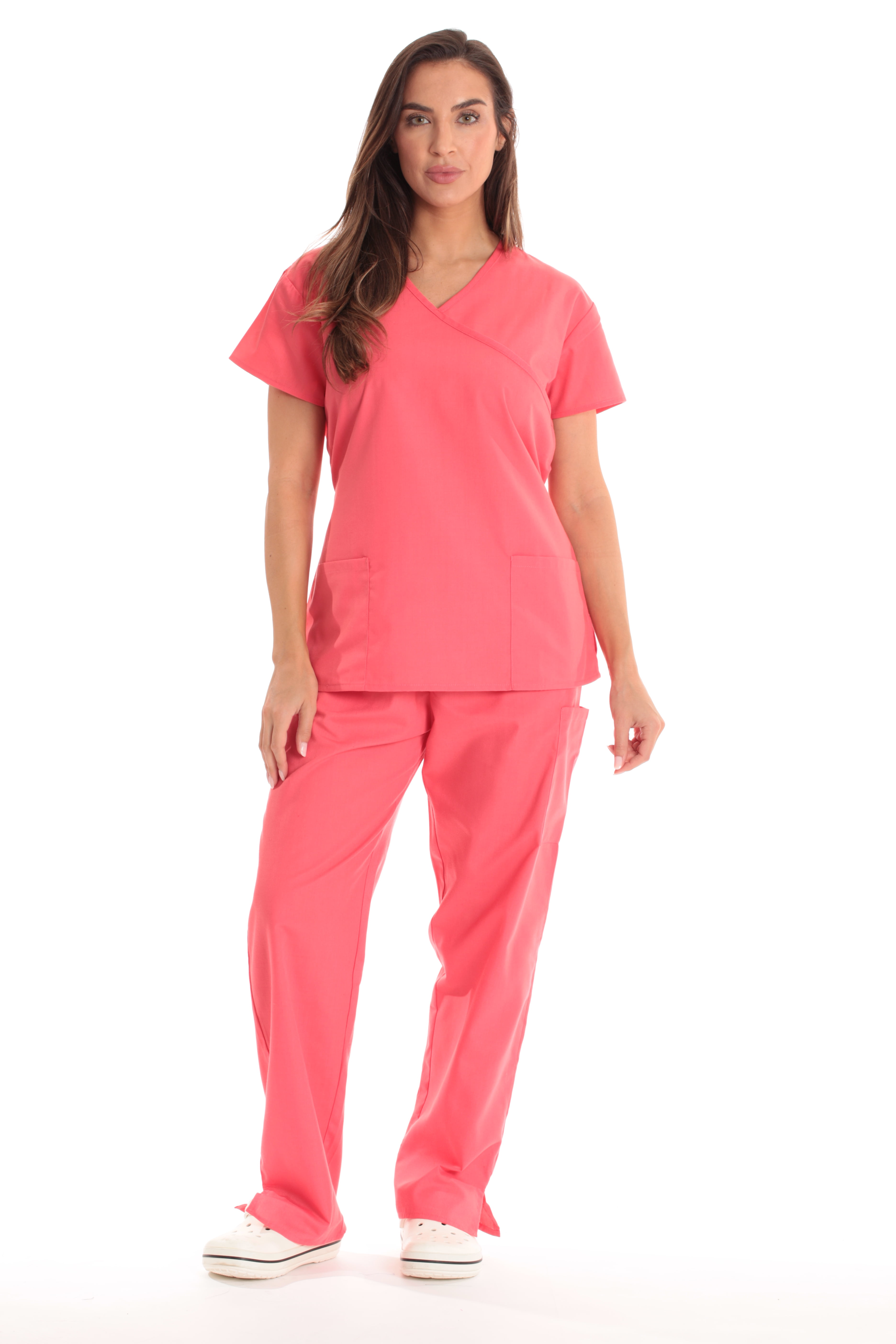 Just Love Women's Medical Scrub Sets with Tie-Back - Comfortable and  Durable Scrubs (Coral, Small)
