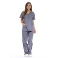 thumbnail image 1 of Just Love Women's Medical Scrubs - Six Pocket Set with Comfortable V-Neck and Cargo Pant (Grey, 2X), 1 of 3