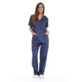 thumbnail image 1 of Just Love Women's Medical Scrubs - Six Pocket Set with Comfortable V-Neck and Cargo Pant (Navy, Small), 1 of 3
