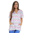 thumbnail image 1 of Just Love Women's Medical V-Neck Scrub Tops (Chevron Multi, Small), 1 of 3
