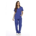 thumbnail image 1 of Just Love Women's Nursing Scrub Set - Six Pockets, V-Neck, Cargo Pant for Comfortable Workwear (Large, Galaxy Blue), 1 of 3