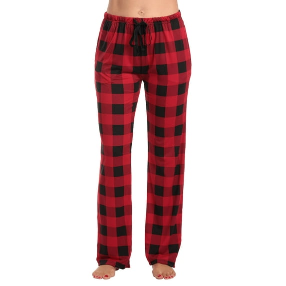 Just Love Women's Pajama Pants 7019-NVY-XS (Buffalo Plaid - Red, X-Small)
