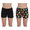thumbnail image 1 of Just Love Women’s Pajama Shorts – Soft Cotton Lounge Sleep Shorts with Drawstring Waist (Owl - Black (Pack of 2), 1X), 1 of 1