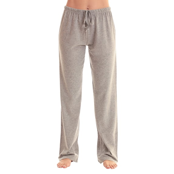 Just Love Women's Plaid Pajama Pants in 100% Cotton Jersey - Comfortable Sleepwear for Women (Solid Heather Grey, 2X)