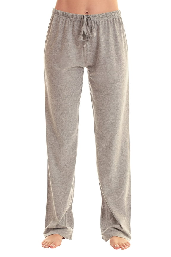 Women's Plaid Pajama Pants in 100% Cotton Jersey - Comfortable Sleepwear for Women (Solid Heather Grey, 3X)