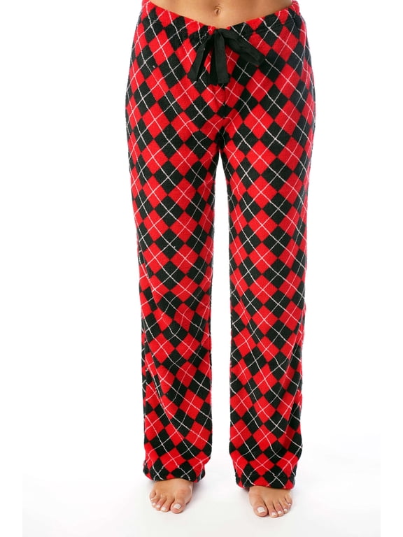 Women's Plush Pajama Pants 6339-10351-RED-1X
