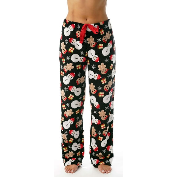 Just Love Women's Plush Pajama Pants 6339-10351-RED-M (Black - Mixed Holiday, X-Small)