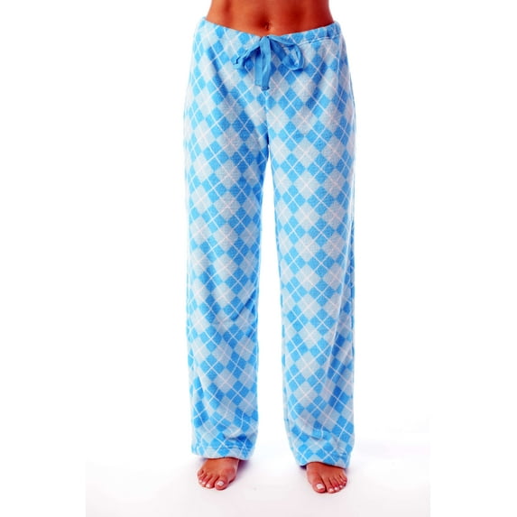 Just Love Women's Plush Pajama Pants 6339-10351-RED-M (Blue - Argyle, X-Large)