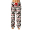 thumbnail image 1 of Just Love Women's Plush Pajama Pants 6339-10351-RED-M (Winter Reindeer Fairisle, X-Large), 1 of 3