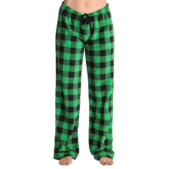 Just Love Women's Plush Pajama Pants 6339-V-10195-GB-S (Small, Buffalo Plaid Green Black)