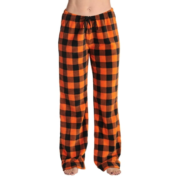 Just Love Women's Plush Pajama Pants 6339-V-10195-OB-M (Medium, Buffalo Plaid Orange Black)
