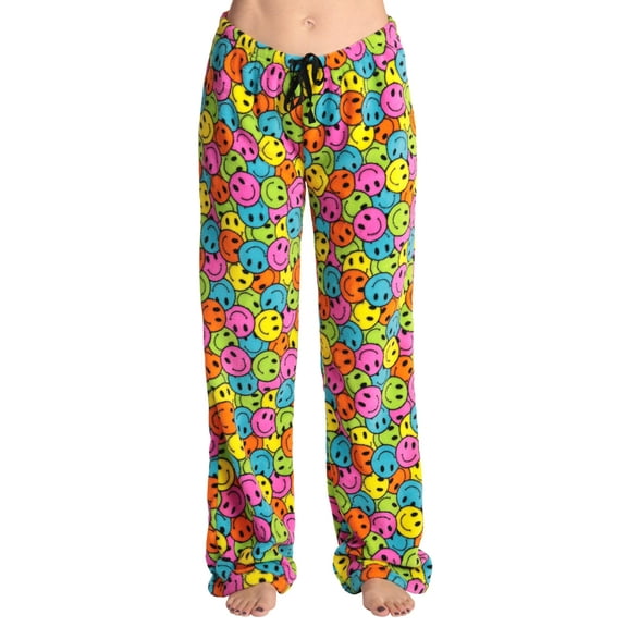 Just Love Women's Plush Pajama Pants 6339-V-10768-L (Large, Multi - Tossed Smiley)