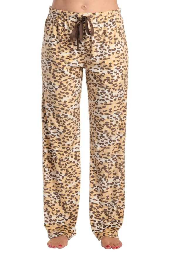 Women's Plush Pajama Pants 7060-10821-XL-SIOC (Cozy Leopard Fleece, X-Large)