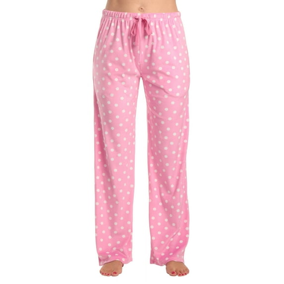 Just Love Women's Plush Pajama Pants 7060-10821-XL-SIOC (Pink - Dot Fleece, Large)