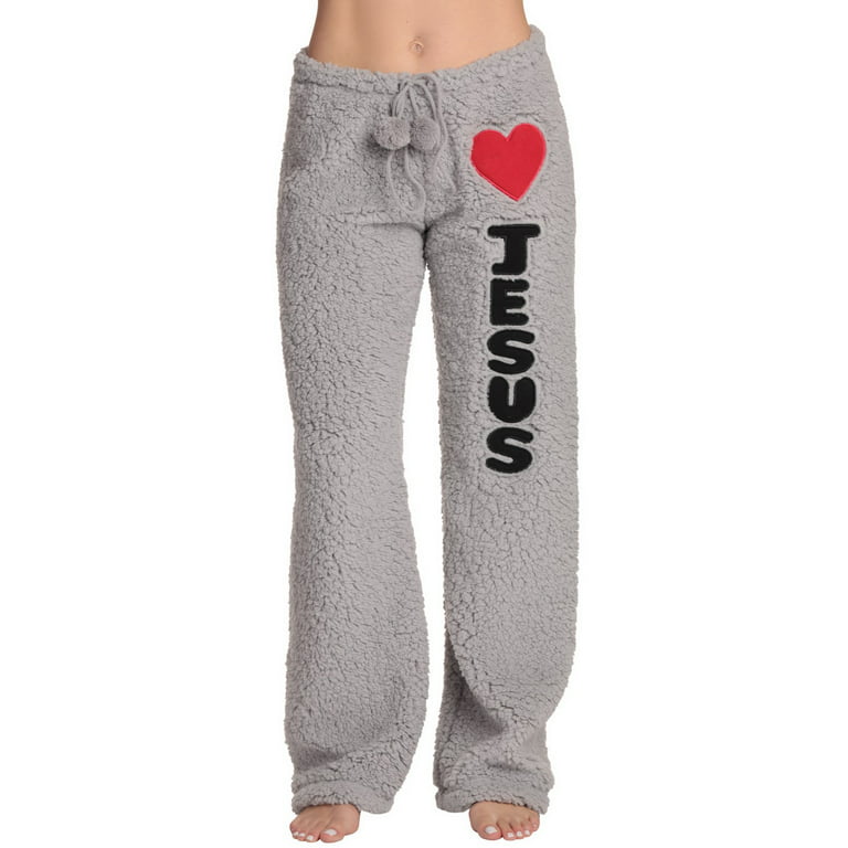 Just Love Women's Plush Pajama Pants - Comfortable and Stylish Loungewear  (Pink - Love Sleep, 2X)