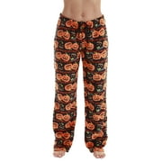 Just Love Women's Plush Pajama Pants - Cozy Lounge Sleepwear (Black - Halloween Pumpkin, 3X)