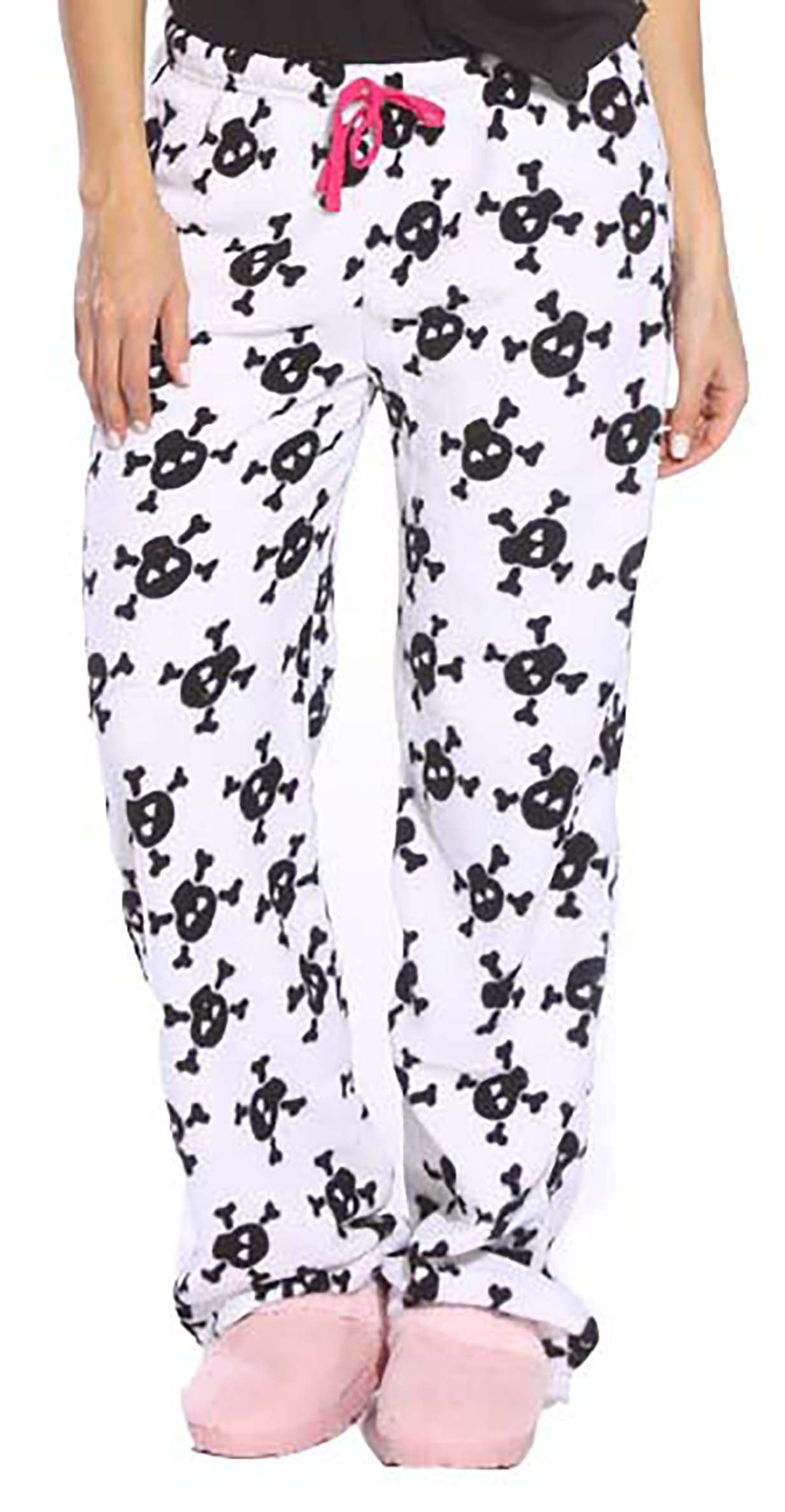 Just Love Women's Plush Pajama Pants - Cozy Lounge Sleepwear (Skulls, Medium)