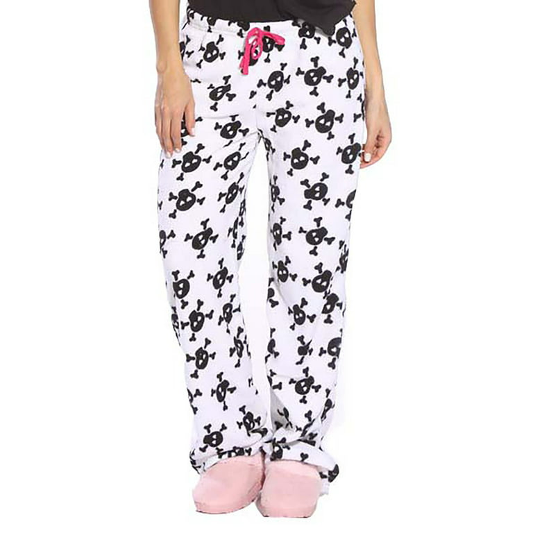 Just Love Women's Plush Pajama Pants - Cozy Lounge Sleepwear (Skulls,  Medium)