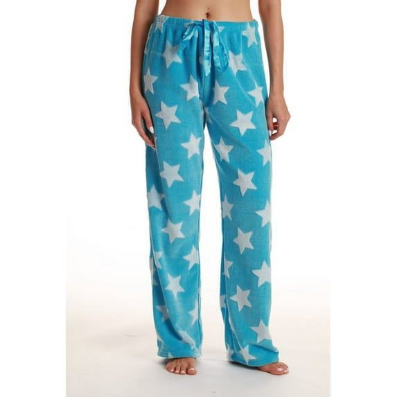 Just Love Women's Plush Pajama Pants (Embossed Star - Blue, 2X)