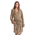 thumbnail image 1 of Just Love Women's Printed Plush Robe - Soft, Warm Bathrobe for Comfortable Lounging (Leopard, X-Large), 1 of 3