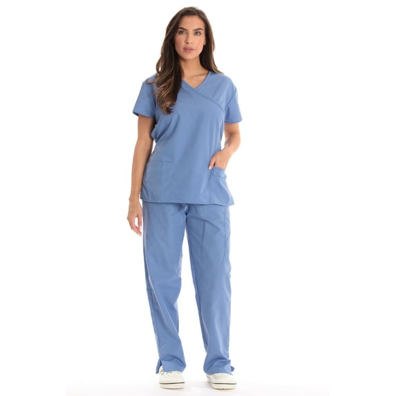 Just Love Women's Scrub Sets Medical Scrubs (Mock Wrap) - Comfortable and Professional Uniform in